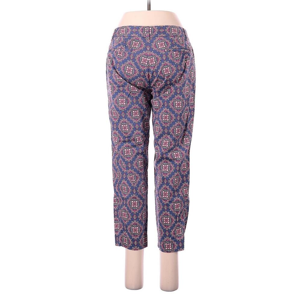 J. Crew Stretch purple medallion or kaleidoscope pattern pants 8